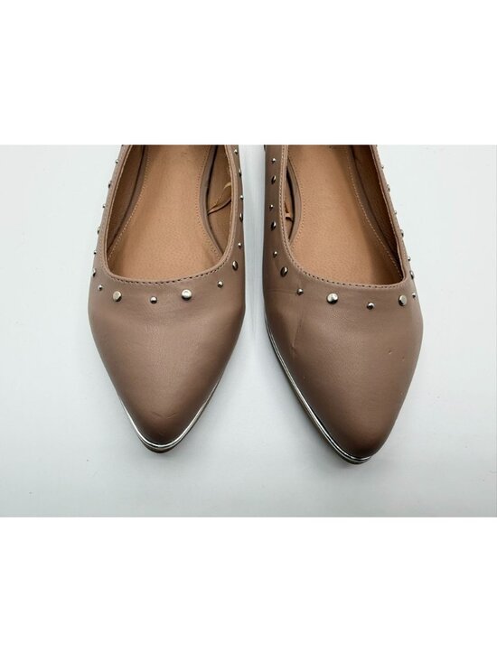 Rockport Tomatillo Ballet Flats Women Size 10W Tan Studded Pointed Toe Shoes - Picture 5 of 16